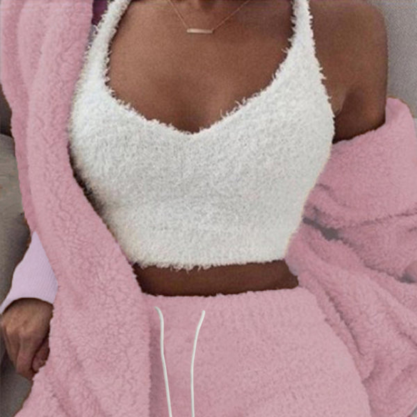 π Cozy 3-Piece Plush Pajama Set β Soft Cotton Loungewear for Chilled Vibes β¨