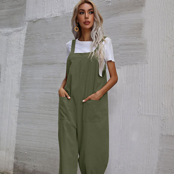 ποΈ Trendy Cotton Linen Overalls Womenβs Sleeveless Jumpsuit β Chic & Comfy for Everyday Wear βοΈ