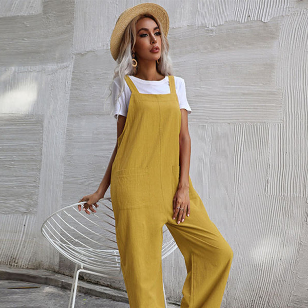 ποΈ Trendy Cotton Linen Overalls Womenβs Sleeveless Jumpsuit β Chic & Comfy for Everyday Wear βοΈ