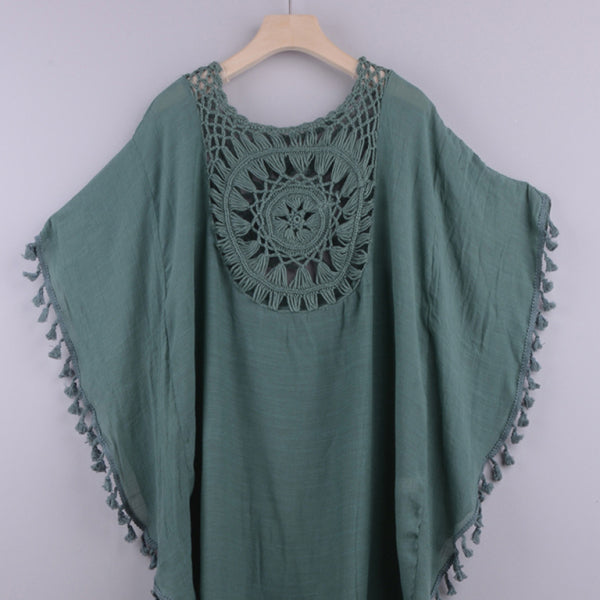 π€ Chic Off-Shoulder Tassel Bikini Cover-Up β Beachy & Bold Vibes π€