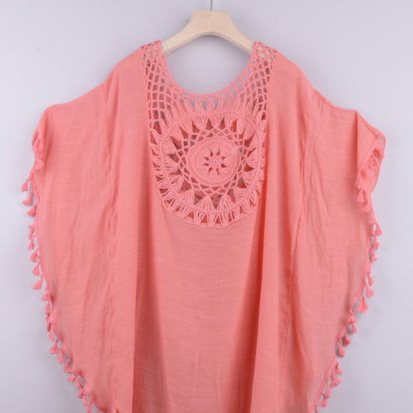 π€ Chic Off-Shoulder Tassel Bikini Cover-Up β Beachy & Bold Vibes π€