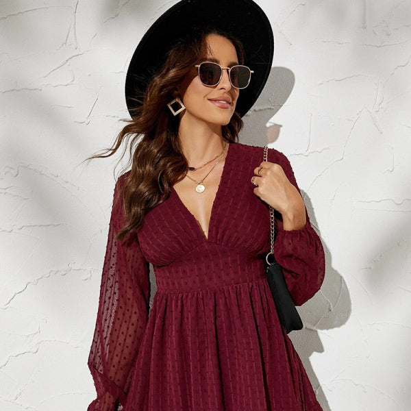 ✨ Elegant Polka Dot Jacquard Dress – Chic & Trendy for Any Occasion ✨