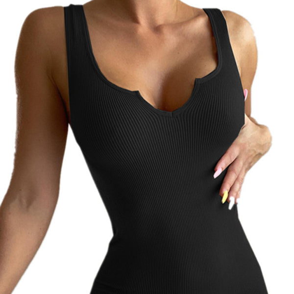 β¨ Chic Ribbed Knit V-Neck Jumpsuit β Sleek, Stylish & Comfy Must-Have β¨