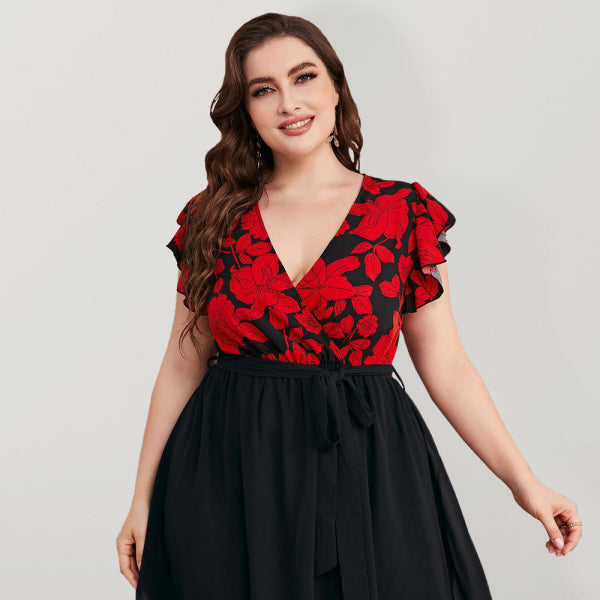 β¨ Plus Size Floral V-Neck Dress β Casual & Chic for Any Occasion πΈπ