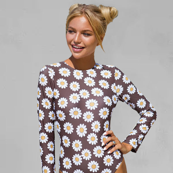 π©· Sexy Backless One-Piece Swimsuit β Daisy Print, Flattering Fit, Summer Ready π©·