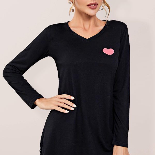 🩷 Cute & Comfy Heart Print Pajama Dress Sexy One-Piece Sleepwear 🩷