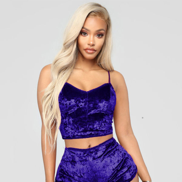 π€ Velvet V-Neck Lingerie Set β Sexy & Comfy Two-Piece Sleepwear π«