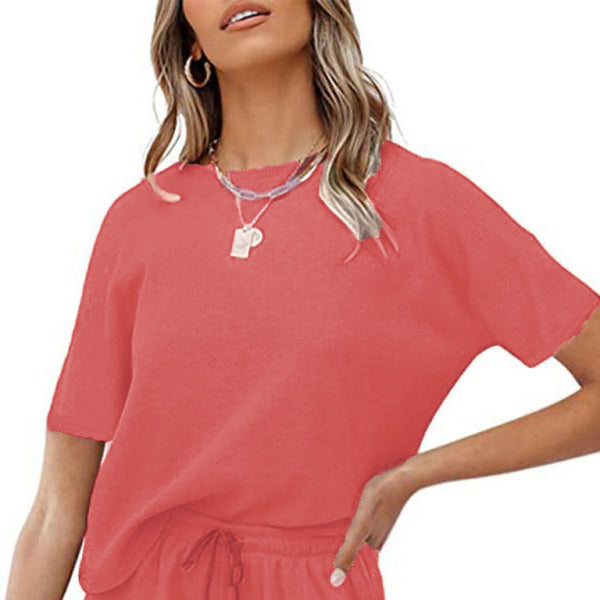 ποΈ Cozy Chic Waffle Knit Two-Piece Set β Casual Lounge & Pajama Wear β¨