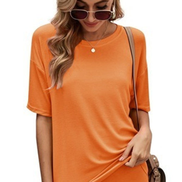 ποΈ Cozy & Chic Two-Piece Lounge Set β Casual Short Sleeve Top & Shorts for Women πΈ