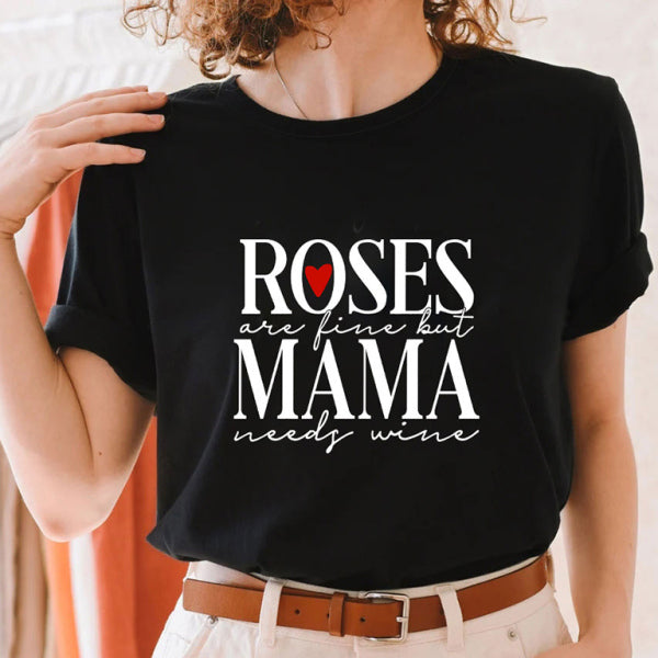 🍷 Cute Mama Wine T-Shirt – Funny Graphic Tee for Women Casual Fit 👕