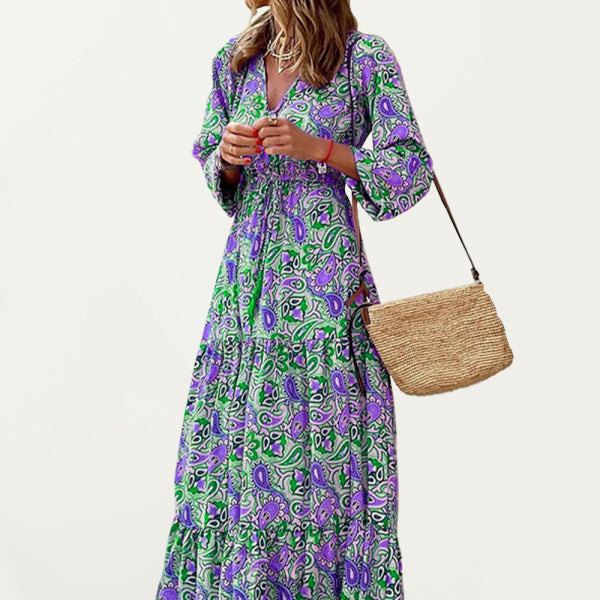 π¦ Boho Chic V-Neck Maxi Dress β Flowy, Printed & Perfect for Summer πΈ