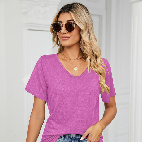 ✨ Casual Chic V-Neck T-Shirt – Loose Fit, Soft & Stylish for Everyday Wear ✨
