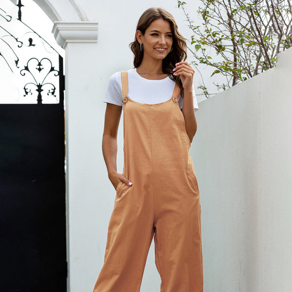 🛍️ Retro Chic Women's Woven Overalls – Casual, Comfy & Stylish Must-Have 🌿