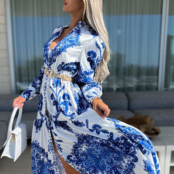 ποΈ Vintage Boho Long Sleeve Vacation Dress β Chic & Flowy Must-Have βοΈ