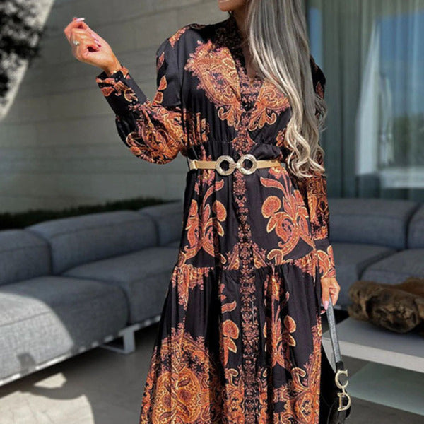 ποΈ Vintage Boho Long Sleeve Vacation Dress β Chic & Flowy Must-Have βοΈ