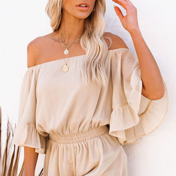 ✨ Chic One-Shoulder Chiffon Jumpsuit – Flowy, Stylish & Perfect for Summer ✨