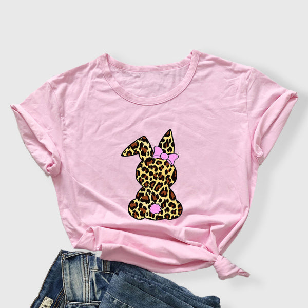 🖤 Leopard Bunny Cute Graphic T-Shirt – Soft & Stylish Everyday Tee 🖤