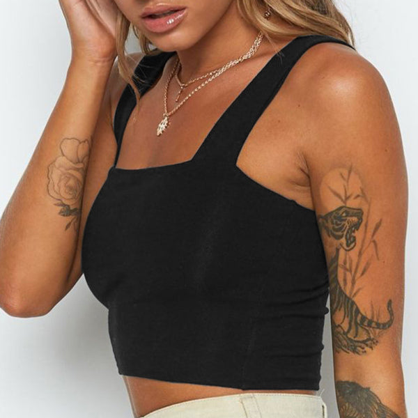 ✨ Trendy Knitted Square Neck Crop Tank – Slim & Stylish Must-Have ✨
