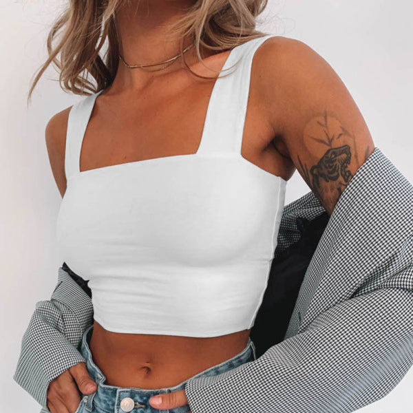 ✨ Trendy Knitted Square Neck Crop Tank – Slim & Stylish Must-Have ✨