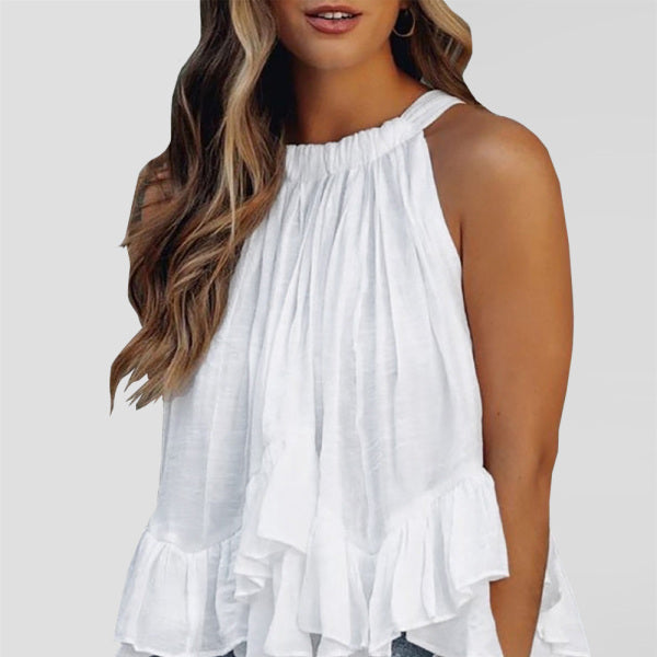 β¨ Chic Printed Halter Neck Tie Vest β Stylish & Flattering Tank Top for Summer β¨