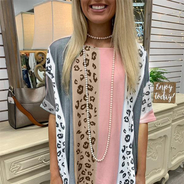 🖤 Chic Leopard Print Loose Pullover Top – Trendy & Comfy Half Sleeve Tee 🖤