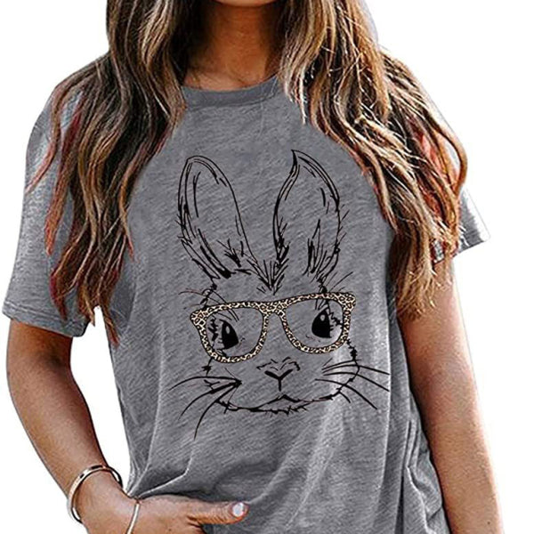 🐰 New Ladies’ Leopard Bunny Easter T-Shirt – Trendy & Fun! 🐆