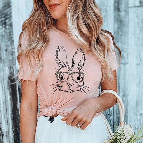 🐰 New Ladies’ Leopard Bunny Easter T-Shirt – Trendy & Fun! 🐆