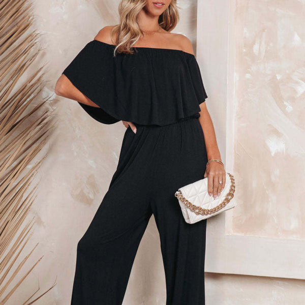 ✨ Chic Off-Shoulder Wide-Leg Jumpsuit – Stylish & Comfy Outfit for Any Occasion ✨