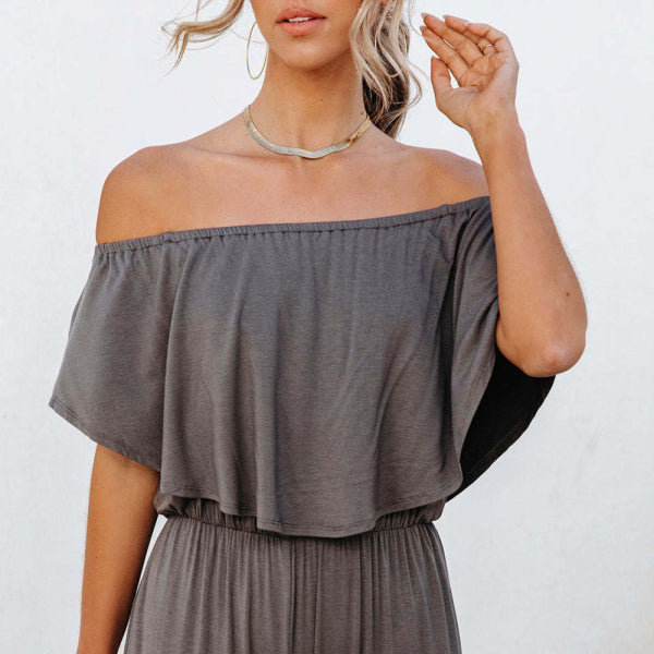 ✨ Chic Off-Shoulder Wide-Leg Jumpsuit – Stylish & Comfy Outfit for Any Occasion ✨