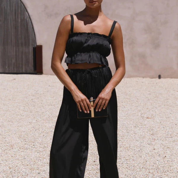 β¨ Chic Wide-Leg Pants Set for Women β Stylish Spring Summer Outfit β¨