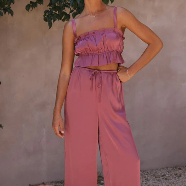 β¨ Chic Wide-Leg Pants Set for Women β Stylish Spring Summer Outfit β¨
