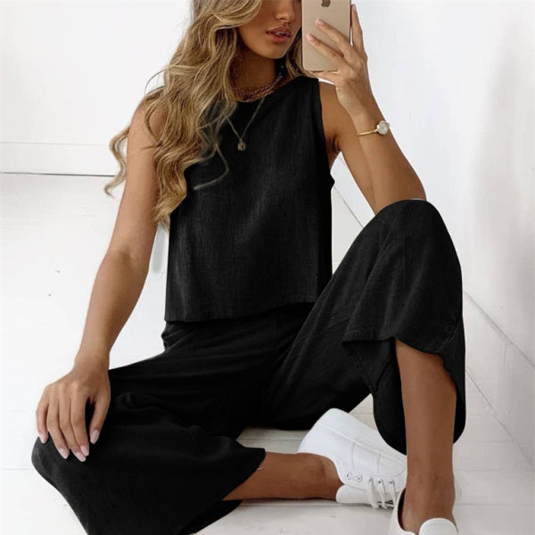 β¨ Chic & Breezy Sleeveless Two-Piece Pants Set β Perfect for Spring & Summer β¨
