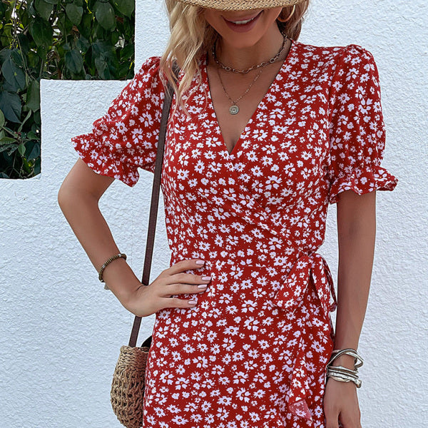 ✨ Floral Ruffle Dress for Women High Waist Boho Summer Outfit ✨