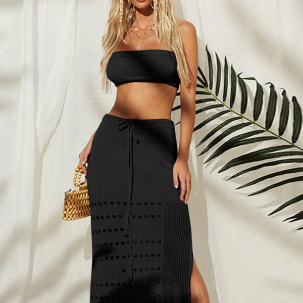 🌴 Chic Bikini Cover-Up Set – Tassel Tie-Up Beach Dress for Vacay Vibes ☀️