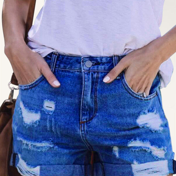 π₯ DESTROYED HIGH STRETCH DENIM SHORTS β Trendy, Comfy & Perfect for Summer Vibes π