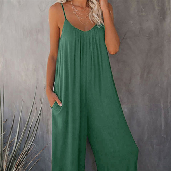 ✨ Chic Loose Fit Suspender Jumpsuit with Pockets – Casual & Stylish Outfit ✨