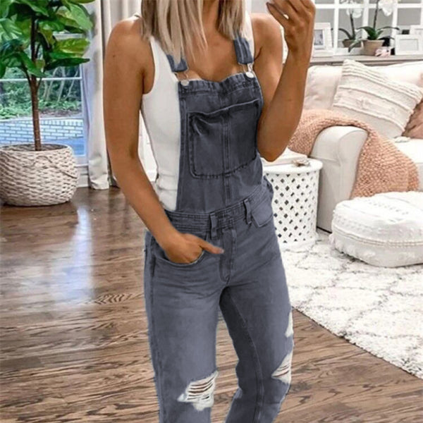 β¨ Trendy Ripped Denim Jumpsuit β Casual & Chic Overalls for Women β¨