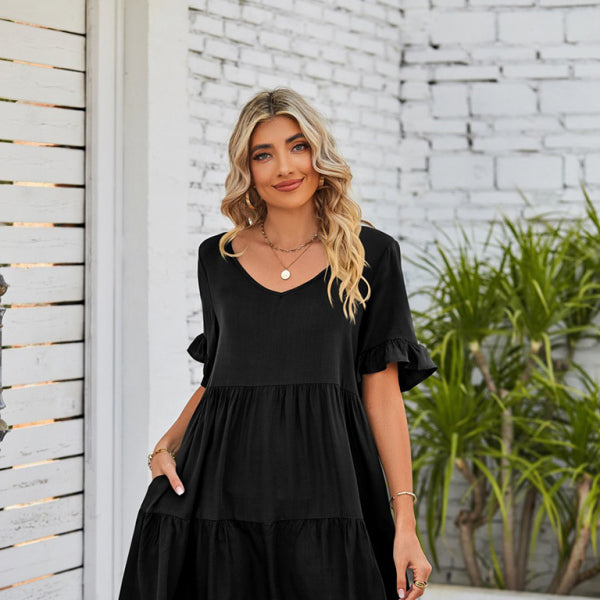 β¨ Flowy V-Neck Babydoll Dress β Lightweight Summer Must-Have βοΈ