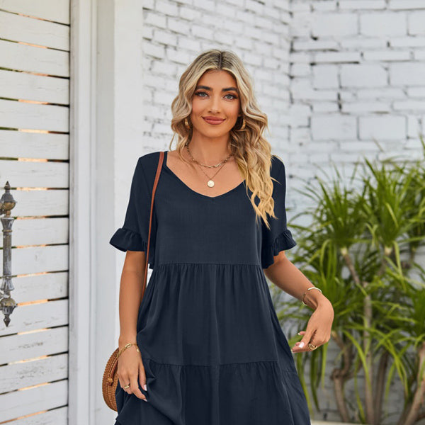 β¨ Flowy V-Neck Babydoll Dress β Lightweight Summer Must-Have βοΈ