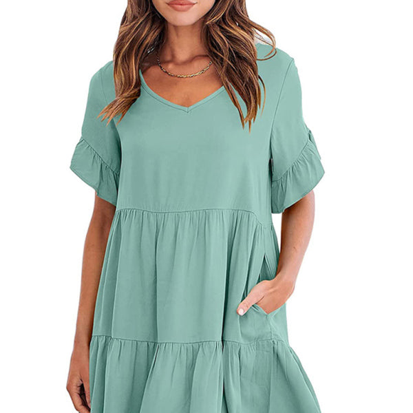 β¨ Flowy V-Neck Babydoll Dress β Lightweight Summer Must-Have βοΈ