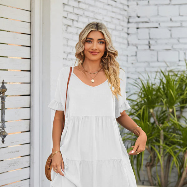 β¨ Flowy V-Neck Babydoll Dress β Lightweight Summer Must-Have βοΈ