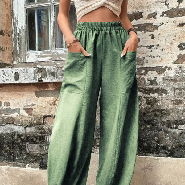 Chic & Comfy High-Waist Casual Pants with Pockets – Must-Have Wardrobe Staple