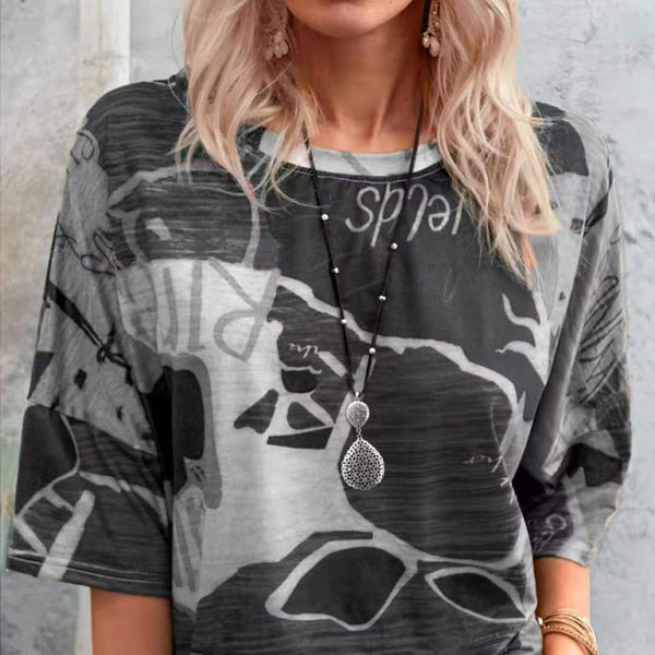 🌈 Trendy Gradient Colorblock T-Shirt for Women – Casual Summer Vibes ☀️