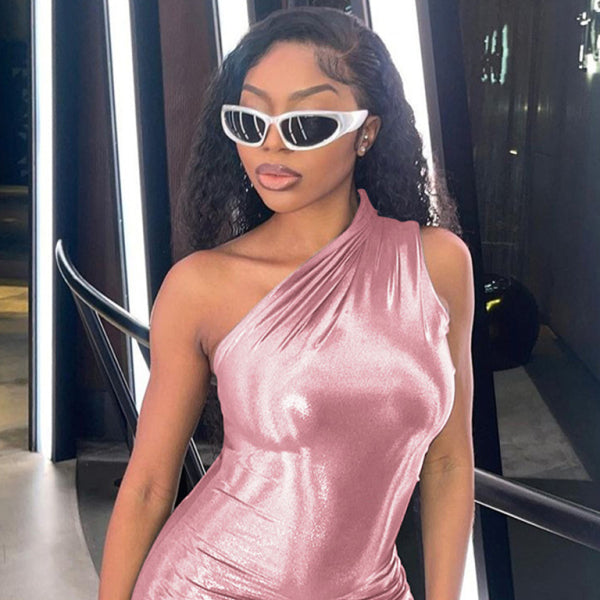 🔥 Slay All Day | Sexy One-Shoulder Bodycon Mini Dress – Chic & Flirty Look 🔥
