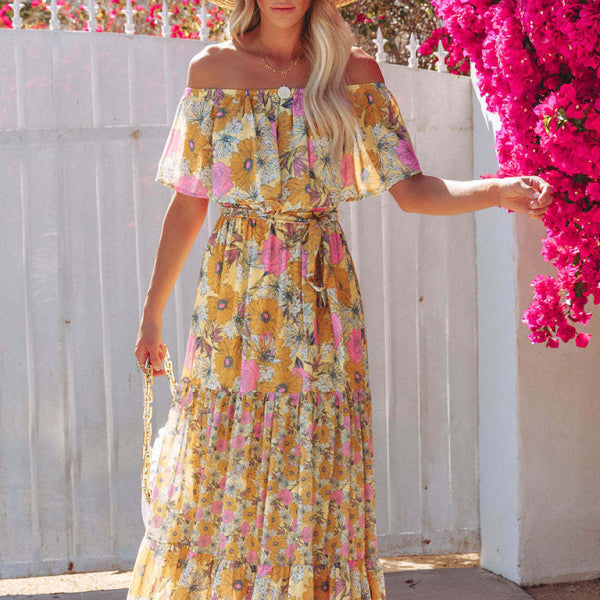 ✨ One-Shoulder Printed Maxi Dress – Flowy, Chic, and Perfect for Summer ☀️💃