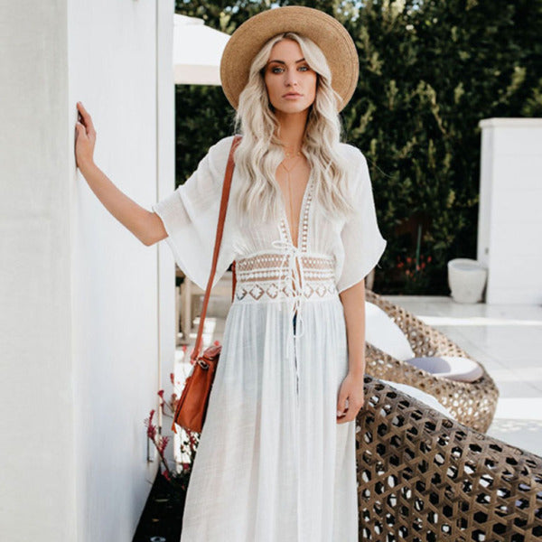 π΄ Chic Lace Beach Cover-Up Dress β Flowy, Lightweight & Sun Protection βοΈ