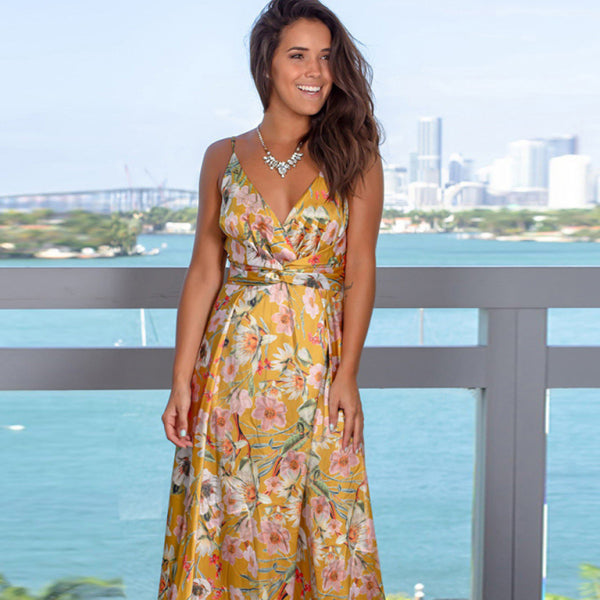 🌸 Flowy Boho Beach Dress – Sleeveless, Floral & Perfect for Summer 🌸