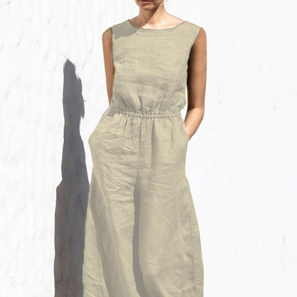 ✨ Chic & Comfy High-Waist Sleeveless Jumpsuit – Casual Loose Fit for Effortless Style ✨