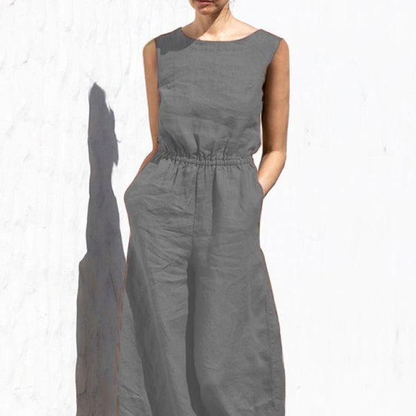 ✨ Chic & Comfy High-Waist Sleeveless Jumpsuit – Casual Loose Fit for Effortless Style ✨