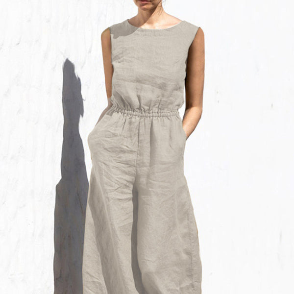 ✨ Chic & Comfy High-Waist Sleeveless Jumpsuit – Casual Loose Fit for Effortless Style ✨